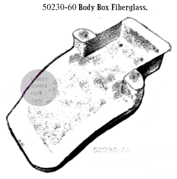 Drawing of the Harley-Davidson Topper Fiberglass Body Box number: 50230-60
