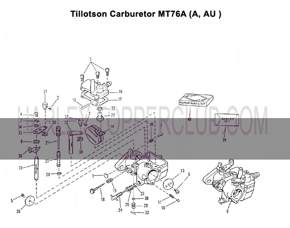 Harley Topper Carburtetor MT76A fits A , AU