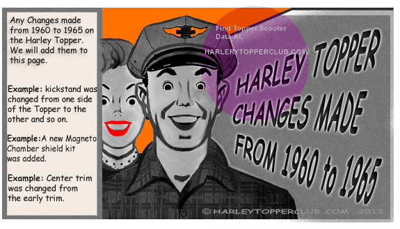 Harley Topper went throught many changes from 1960 to 1961 and you can find them on this webpage.