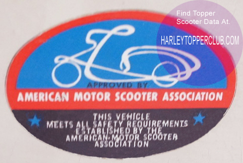 American Motor Scooter sticker for the harley topper