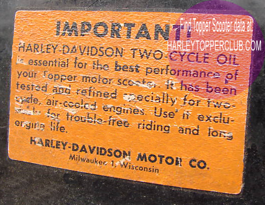 Harley Topper Oil sticker