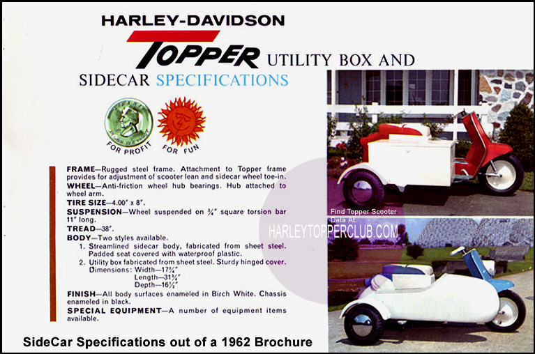 Harley Topper sidecar and utilitycar brochure ad